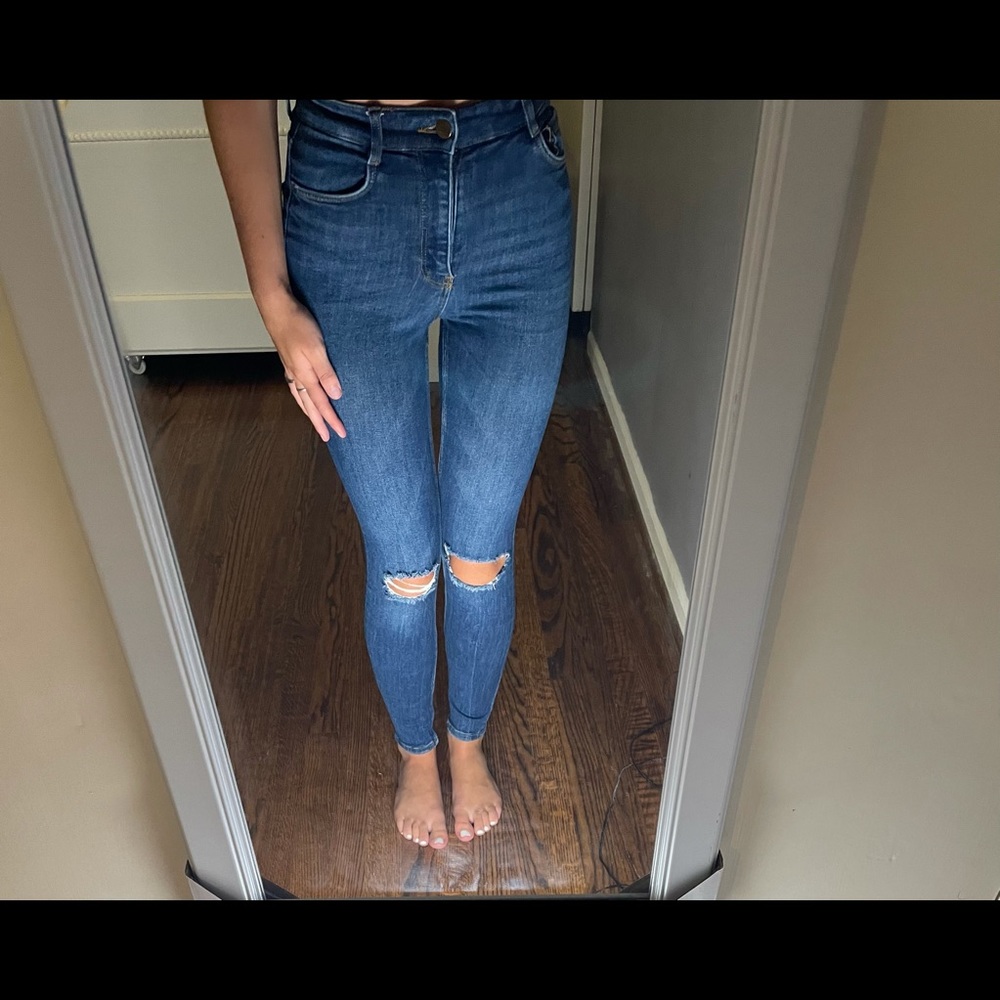 Dark blue ripped Zara jeans